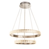 2 Rings Chrome & Crystal Pendant Light - Celeste