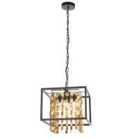 Black & Gold Cube Cage Pendant - Daya