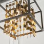 Black & Gold Cube Cage Pendant - Daya