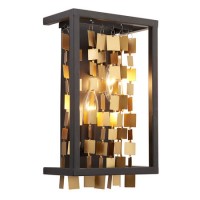 2 Light Black & Gold Wall Fitting - Daya
