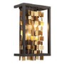 2 Light Black & Gold Wall Fitting - Daya