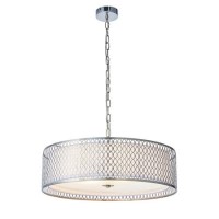 3 Light Nickel Drum Pendant Light - Cordero