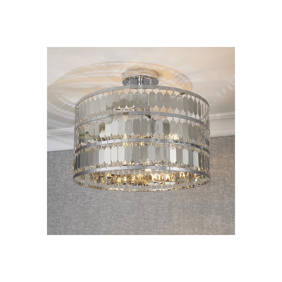 Chrome Flush Ceiling Light - Eldora