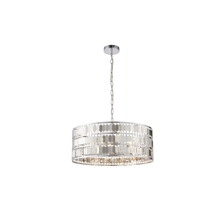 GRADE A1 - Box Opened Eldora 5 Light Chrome Maroccan Pendant