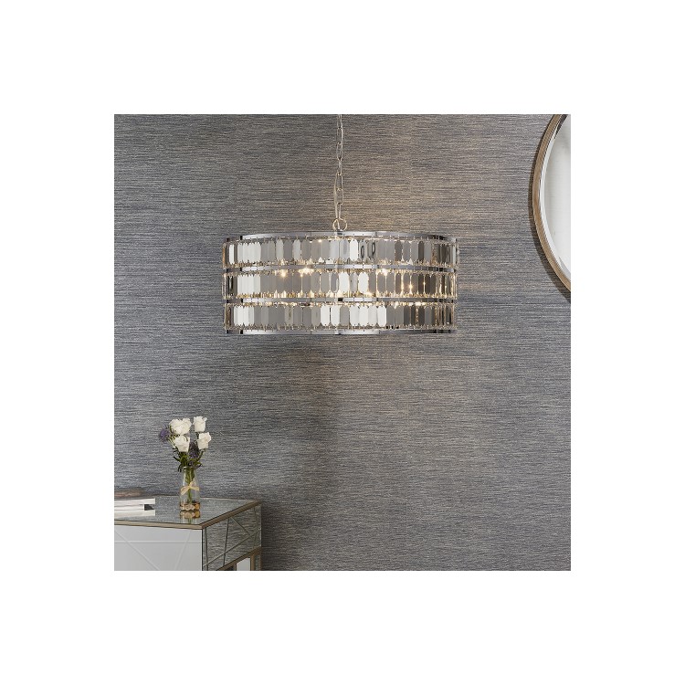 GRADE A1 - Box Opened Eldora 5 Light Chrome Maroccan Pendant