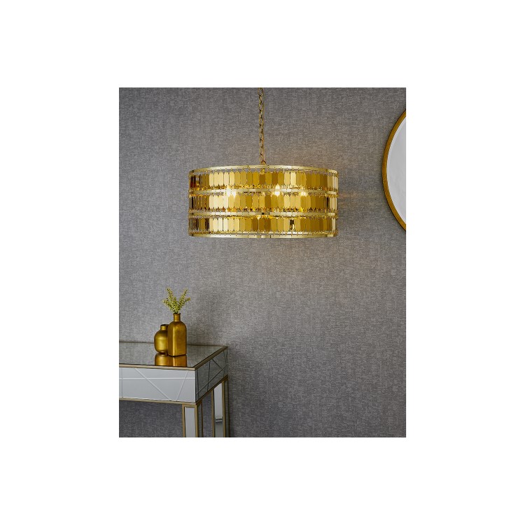 5 Light Gold Maroccan Pendant - Eldora