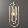 3 Oval Hoop Antique Silver Pendant Light - Meera