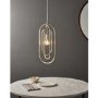3 Oval Hoop Antique Silver Pendant Light - Meera