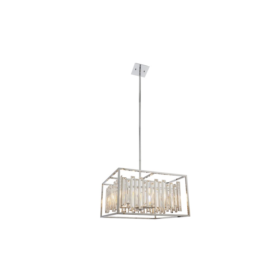 GRADE A1 - Box Opened Acadia Chrome and Crystal 6 Light Pendant