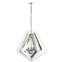 3 Light Geometric Chrome Pendant - Riona