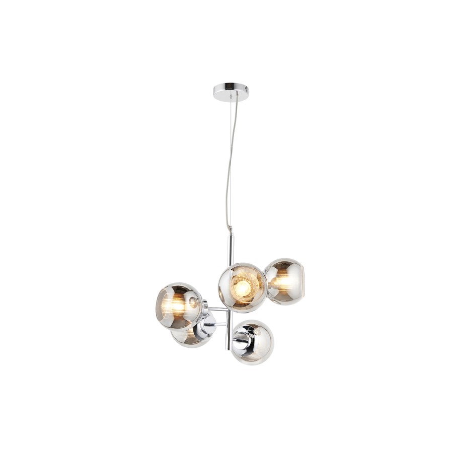5 Light Chrome Sputnik Lighting - Elan