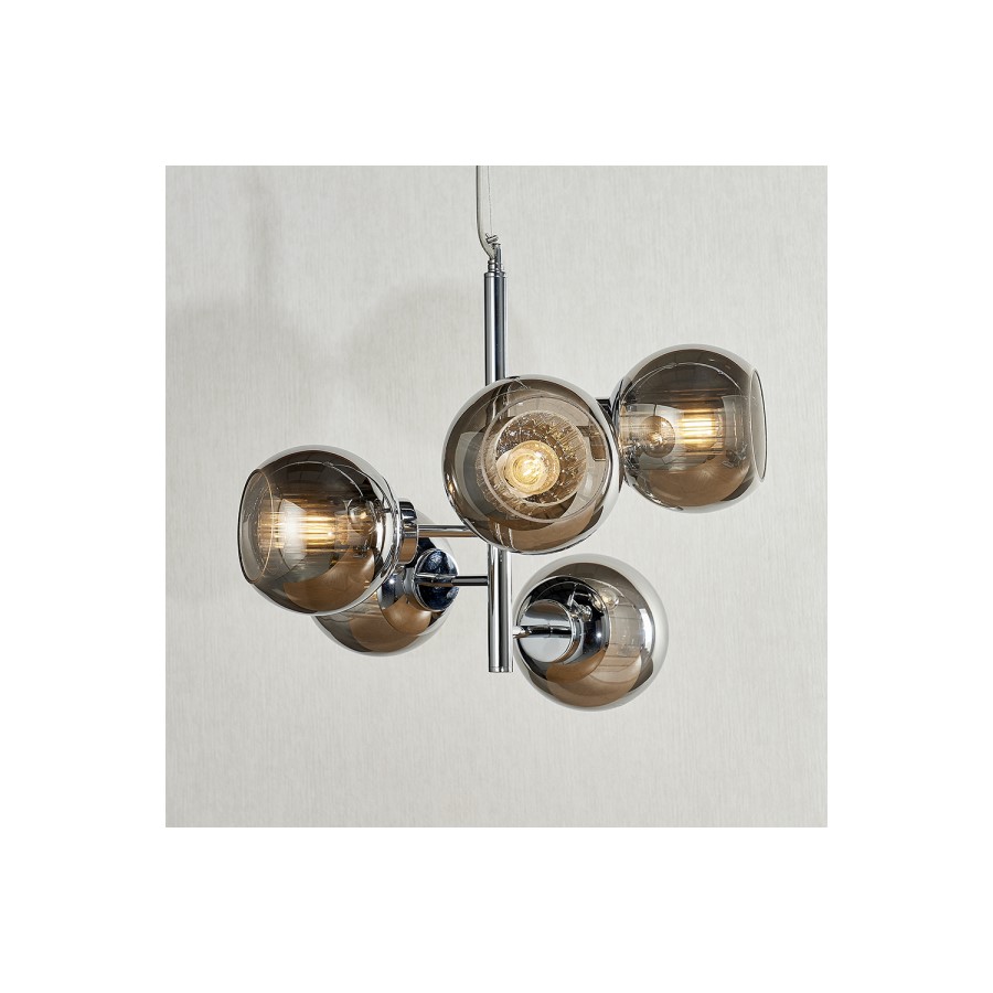 5 Light Chrome Sputnik Lighting - Elan