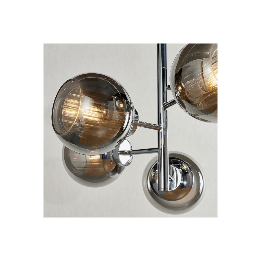 5 Light Chrome Sputnik Lighting - Elan