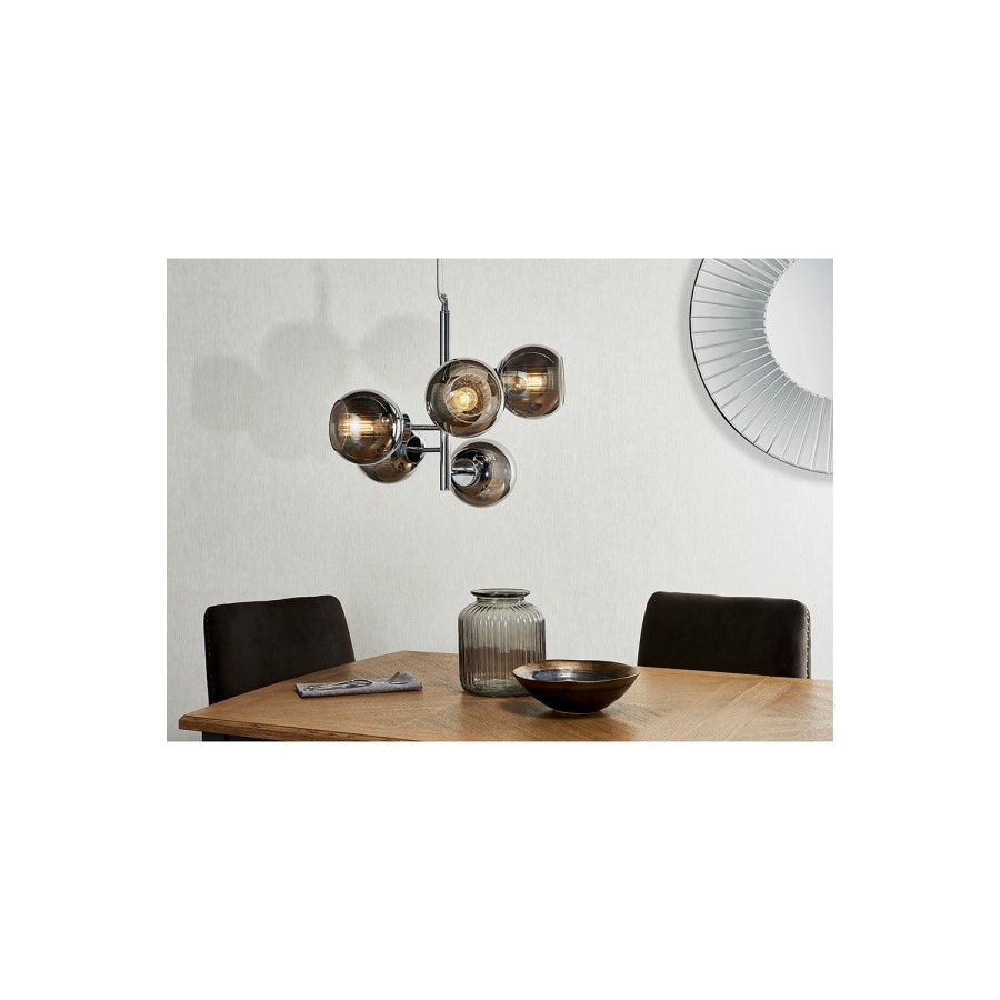 5 Light Chrome Sputnik Lighting - Elan