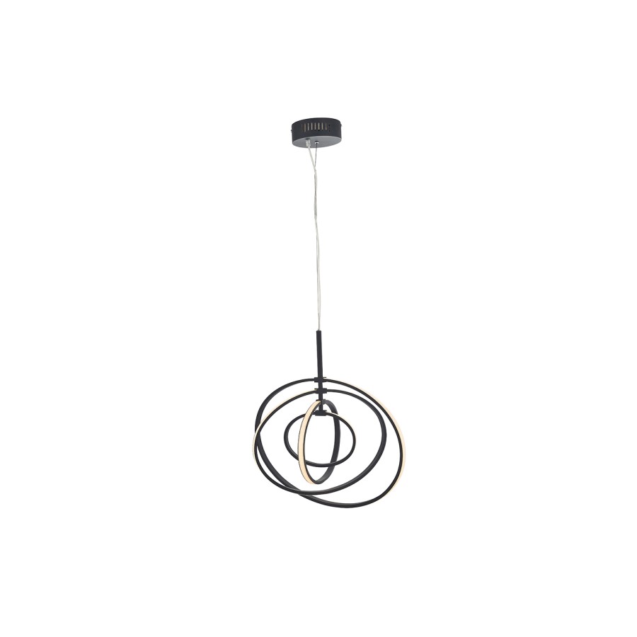 Black 4 Ring LED Pendant Light - Avali