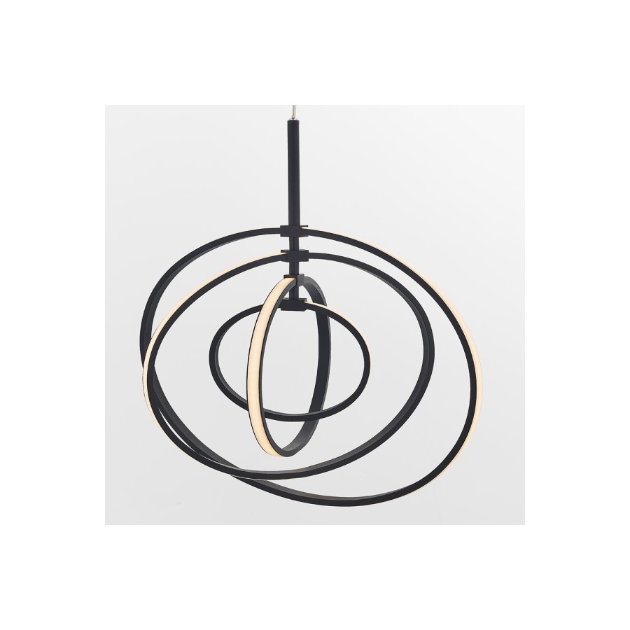 Black 4 Ring LED Pendant Light - Avali