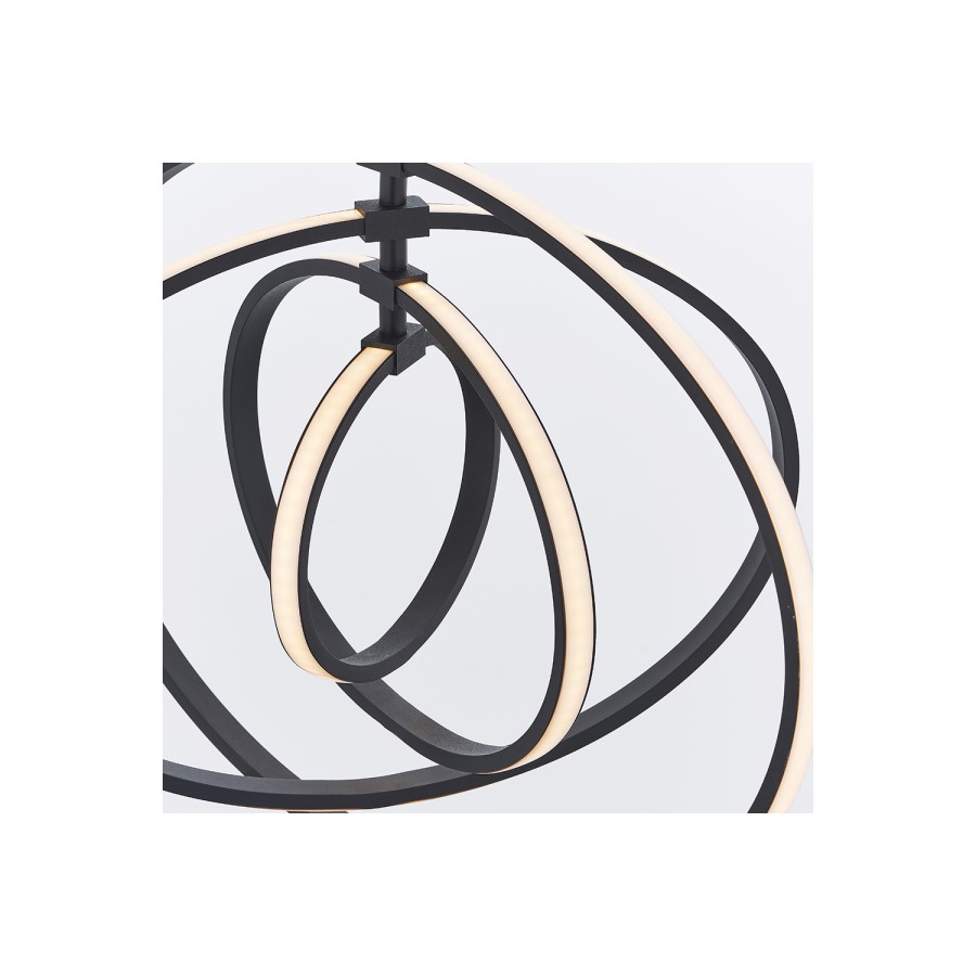 Black 4 Ring LED Pendant Light - Avali