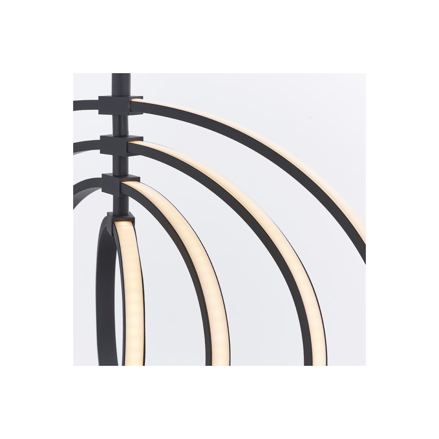 Black 4 Ring LED Pendant Light - Avali