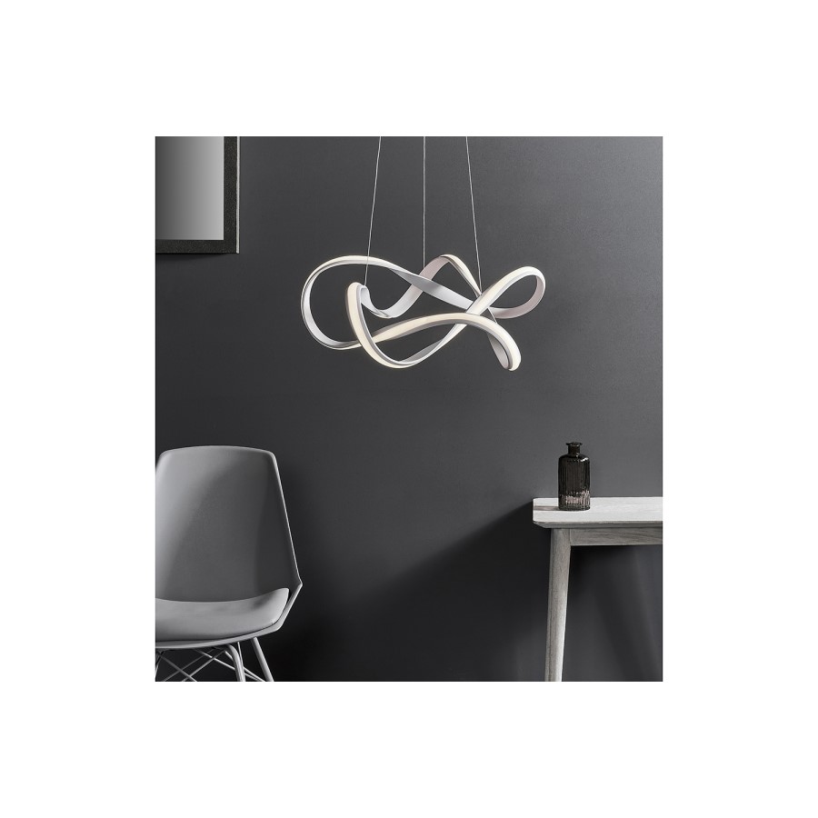 White Twisted LED Pendant Light - Synergy