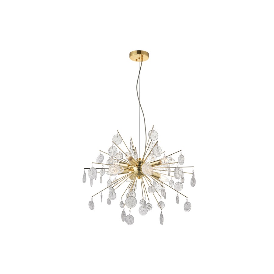 9 Light Gold Sputnik Pendant - Calla
