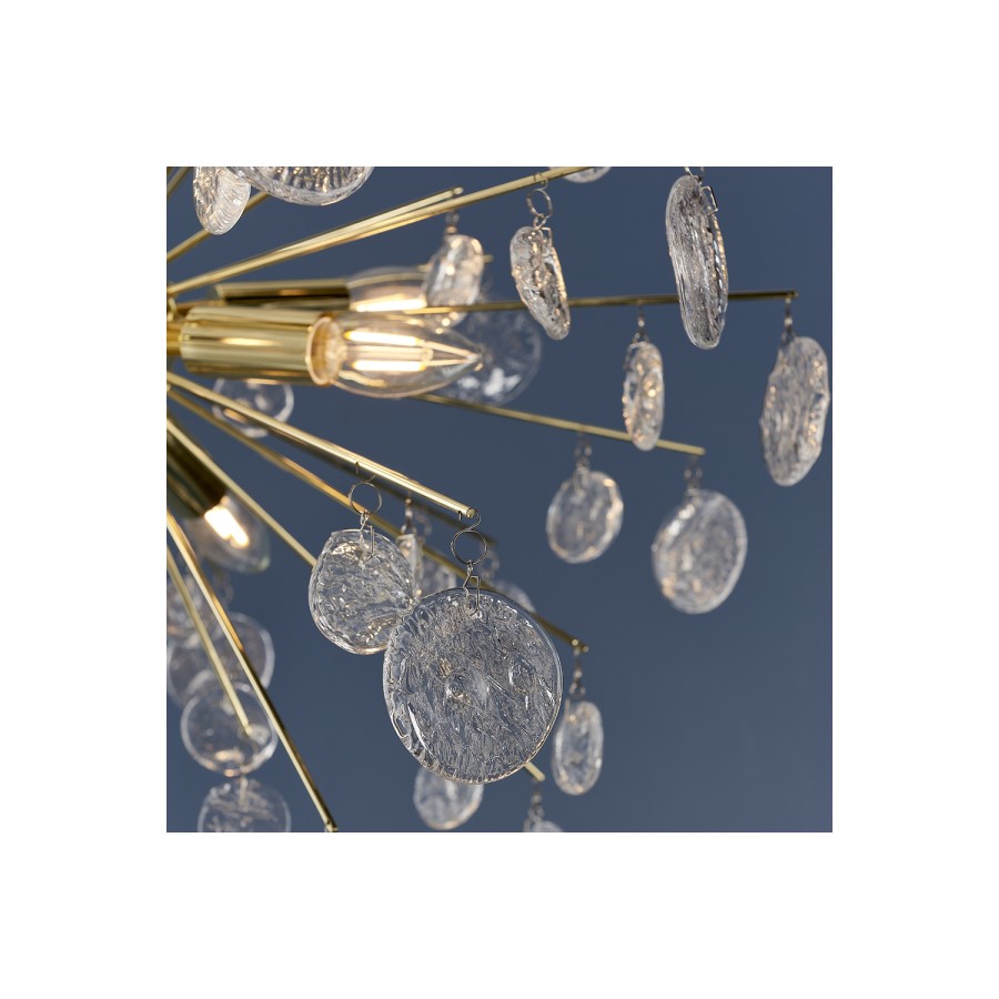 9 Light Gold Sputnik Pendant - Calla