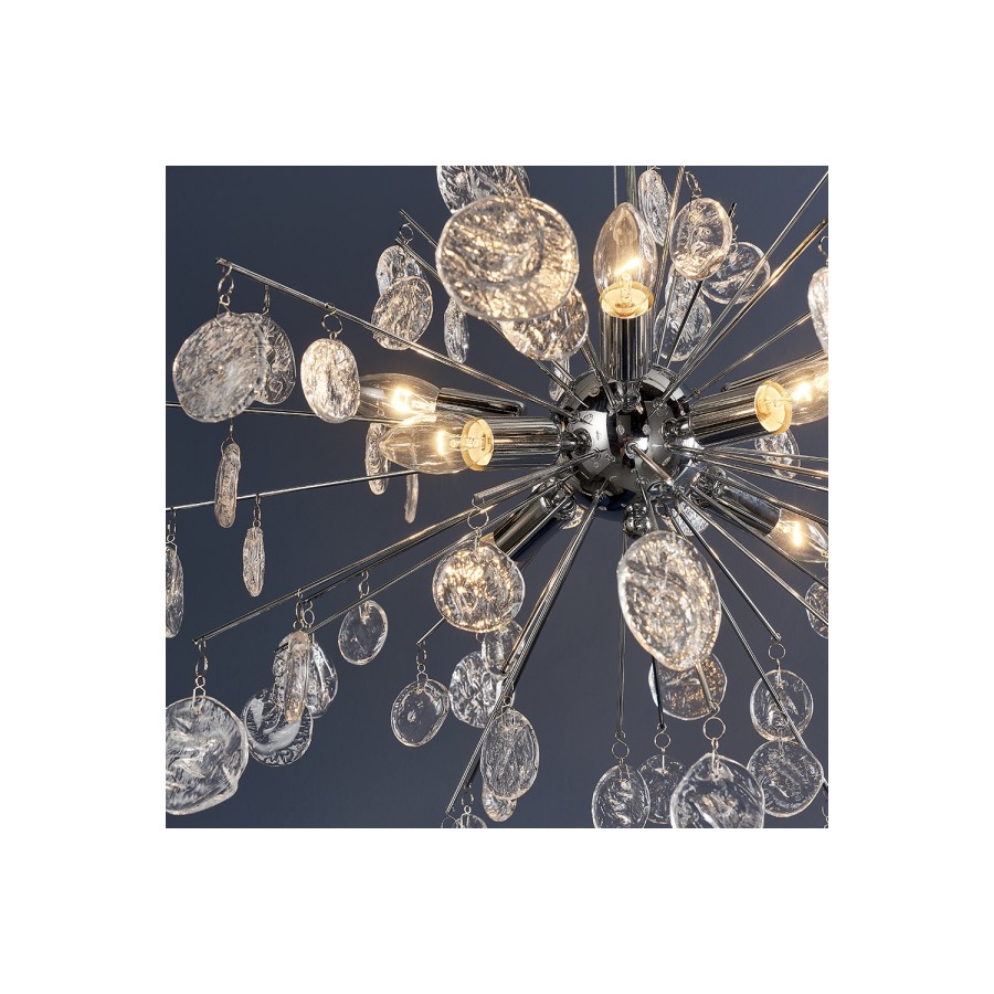 Calla Chrome and Glass 8 Light Pendant