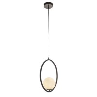 Edon Bronze and Opal Glass Pendant