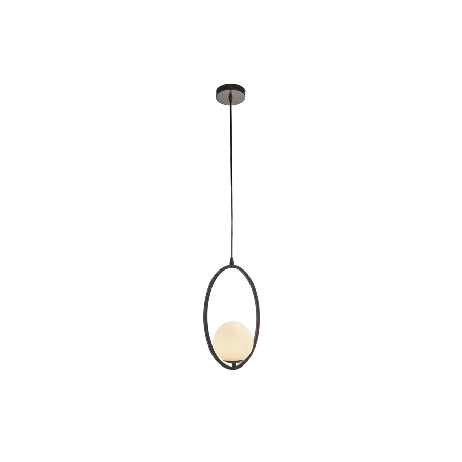 Edon Bronze and Opal Glass Pendant