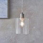 GRADE A1 - Box Opened Poole Glass Pendant Ceiling Light with Nickel Finish
