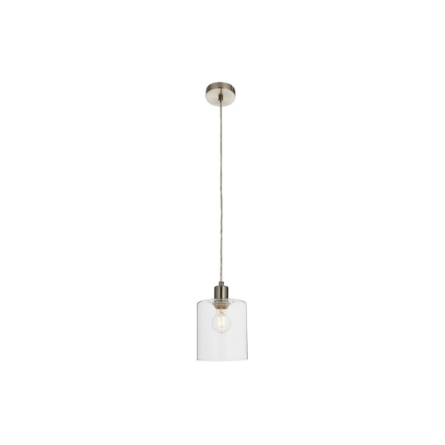 GRADE A1 - Box Opened Poole Glass Pendant Ceiling Light with Nickel Finish