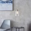 Glass Pendant Ceiling Light with Nickel Finish - Poole