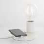 Modern White USB Table Lamp - Joshua