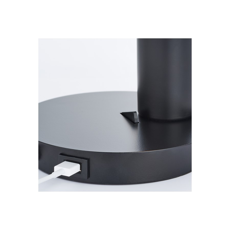 Modern Black USB Table Lamp - Joshua