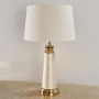 Vivian Pearl Effect Glass and Linen Table Lamp