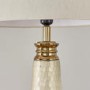 Vivian Pearl Effect Glass and Linen Table Lamp