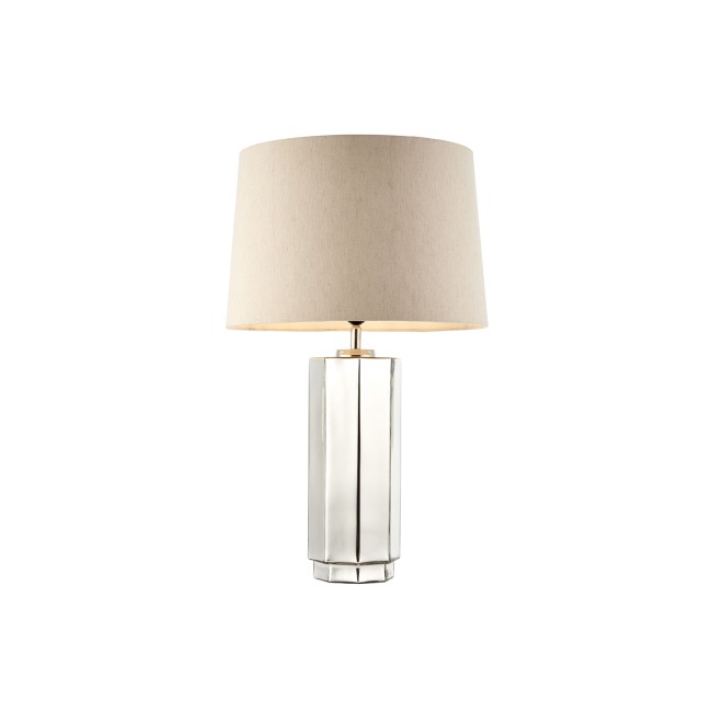 Lilah Mirrored and Vintage Linen Table Lamp