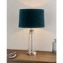 Glass Table Lamp with Teal Velvet Shade - Winslet