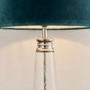 Glass Table Lamp with Teal Velvet Shade - Winslet