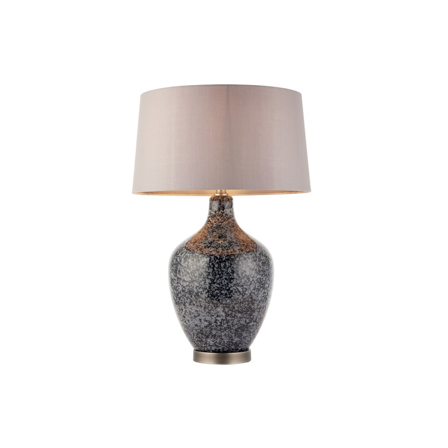 Black & Grey Speckled Table Lamp - Isla