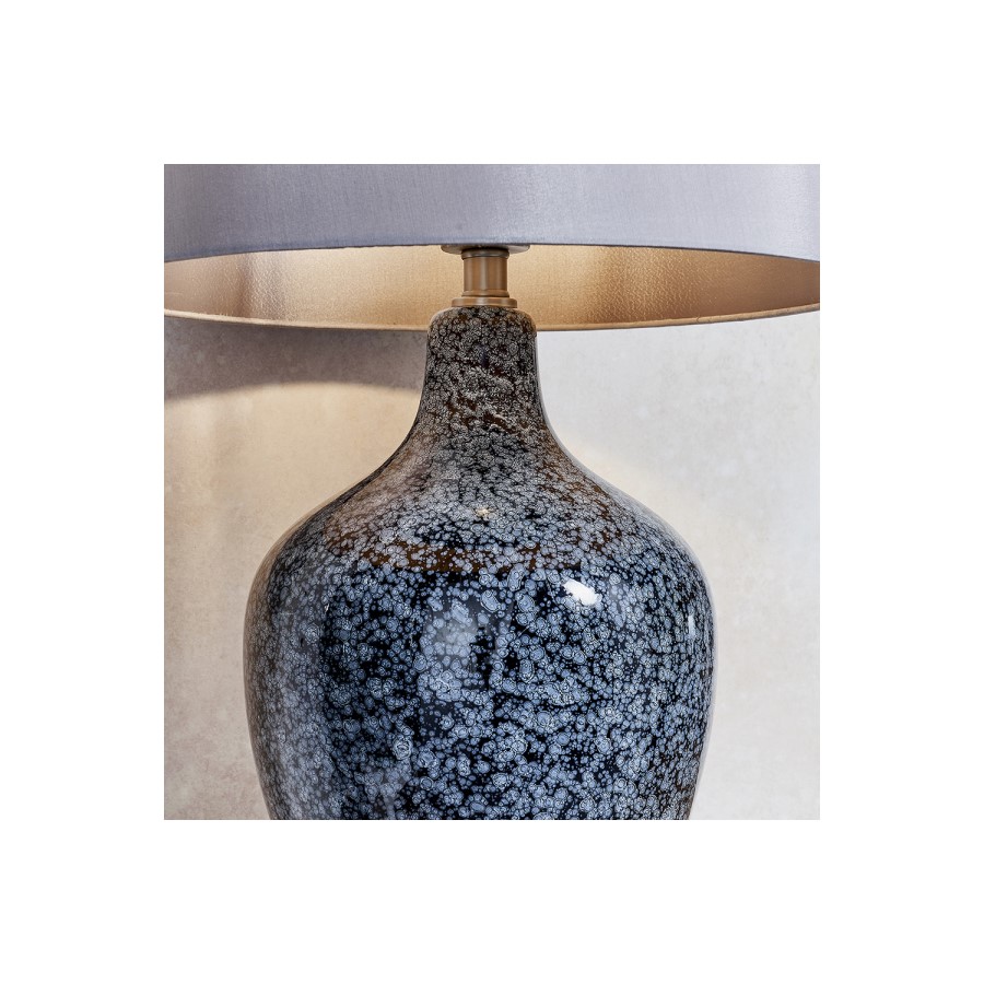 Black & Grey Speckled Table Lamp - Isla