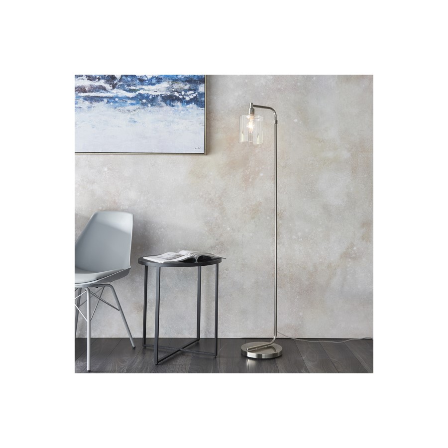 Chrome and Glass Floor Lamp - Toledo