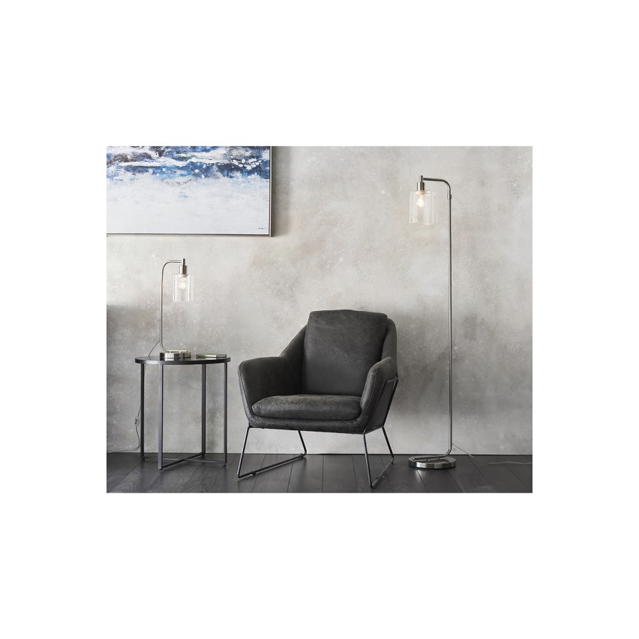 Chrome and Glass Floor Lamp - Toledo