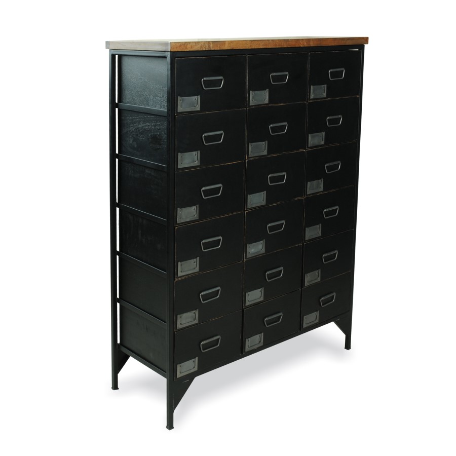 Signature North Aiden Loft Large Black Apothecary Chest 