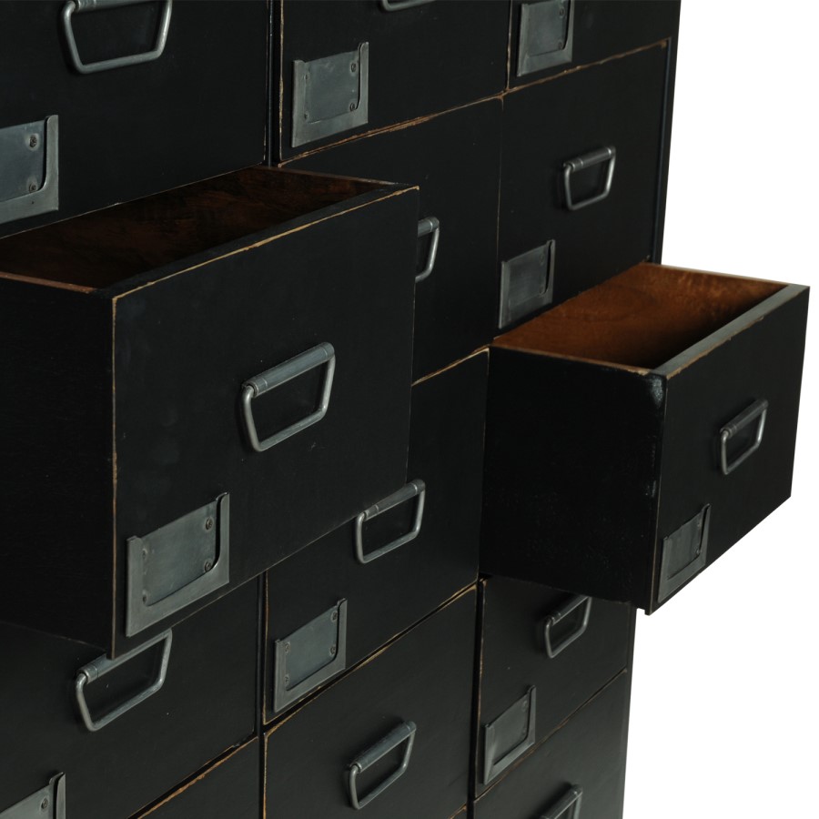 Signature North Aiden Loft Large Black Apothecary Chest 