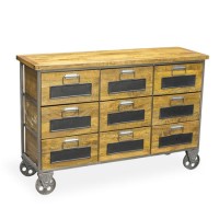 Signature North Aiden Loft 9 Drawer Vintage Industrial Chest on Wheels