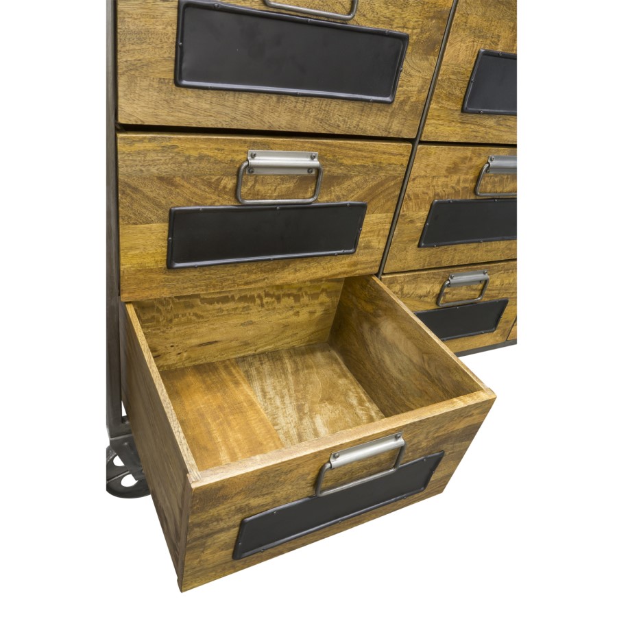 Signature North Aiden Loft 9 Drawer Vintage Industrial Chest on Wheels