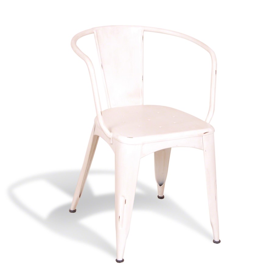 Signature North Aiden Loft Industrial White Metal Dining Chair