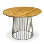 Signature North Solid Wood Round Industrial Birdcage Dining Table