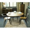 Signature North Solid Wood Round Industrial Birdcage Dining Table