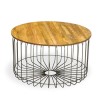 Signature North Aiden Loft Solid Wood Round Industrial Coffee Table